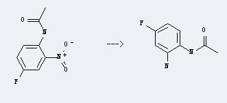 Acetamide,N-(4-fluoro-2-nitrophenyl)- can react with 2'-amino-4'-fluoroacetanilide to produce 2'-amino-4'-fluoroacetanilide